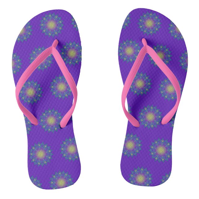 Flower Of Life - Indian Mandala 3 Jandals (Footbed)