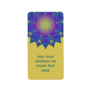 Flower Of Life - Indian Mandala 3 Label