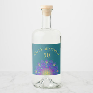 Flower Of Life - Indian Mandala 3 Liquor Bottle Label
