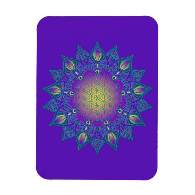 Flower Of Life - Indian Mandala 3 Magnet (Vertical)