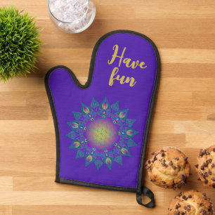 Flower Of Life - Indian Mandala 3 Oven Mitt