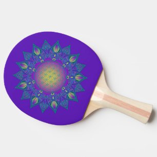 Flower Of Life - Indian Mandala 3 Ping Pong Paddle