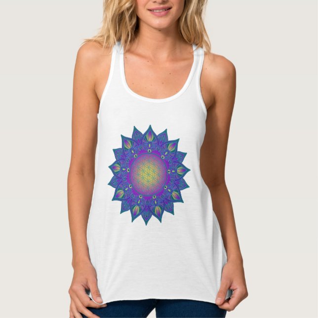 Flower Of Life - Indian Mandala 3 Singlet (Front)