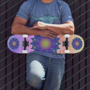 Flower Of Life - Indian Mandala 3 Skateboard