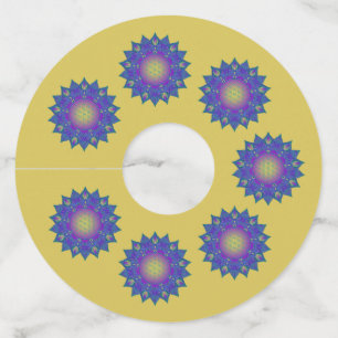 Flower Of Life - Indian Mandala 3 Wine Glass Tag