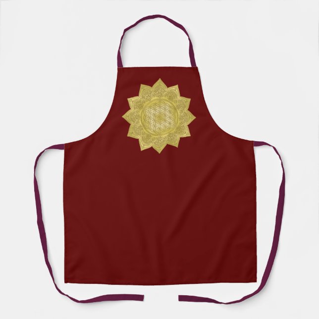 Flower Of Life - Indian Mandala 4 Apron (Front)