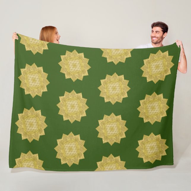 Flower Of Life - Indian Mandala 4 Fleece Blanket (In Situ)