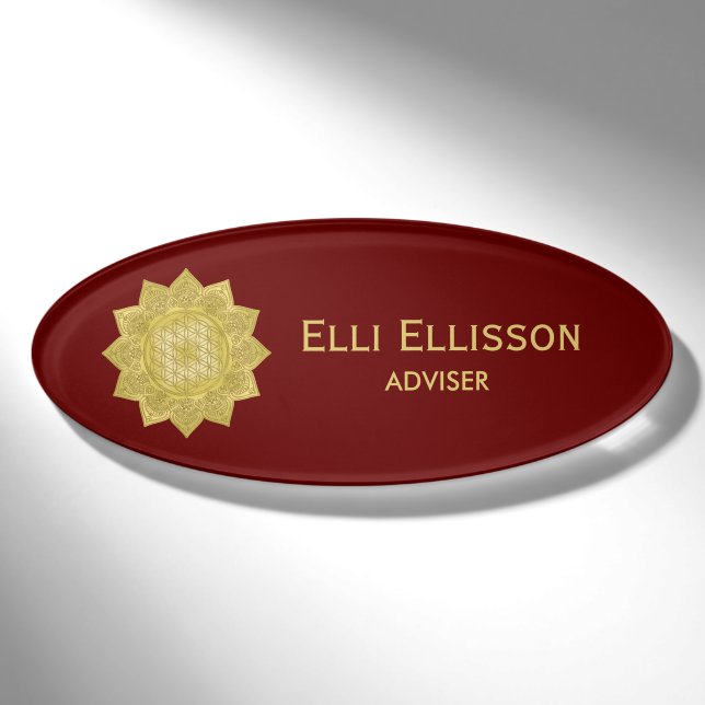 Flower Of Life - Indian Mandala 4 Name Tag (Front)