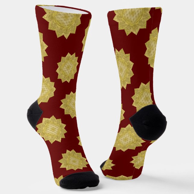 Flower Of Life - Indian Mandala 4 Socks (Angled)