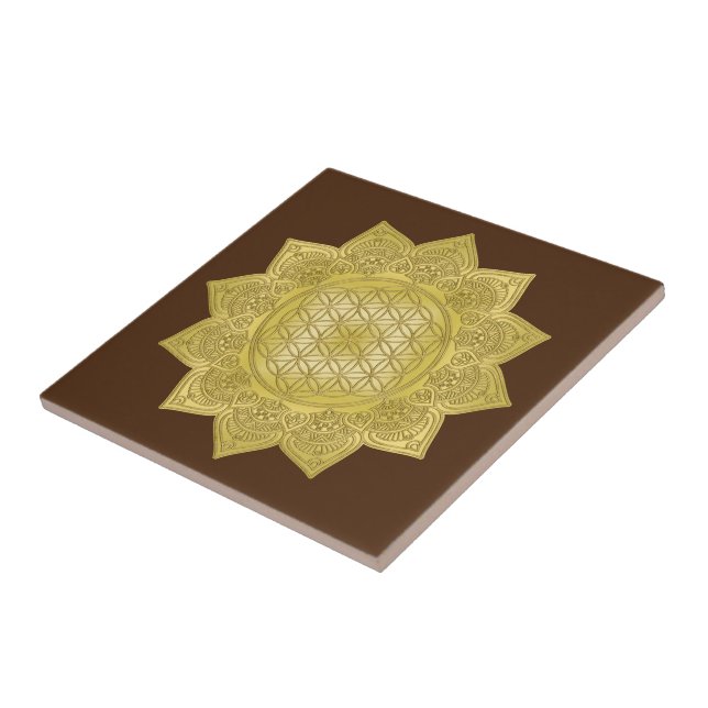 Flower Of Life - Indian Mandala 4 Tile (Side)