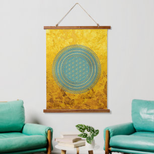Flower Of Life - Indigenous Mandala 1 Hanging Tapestry