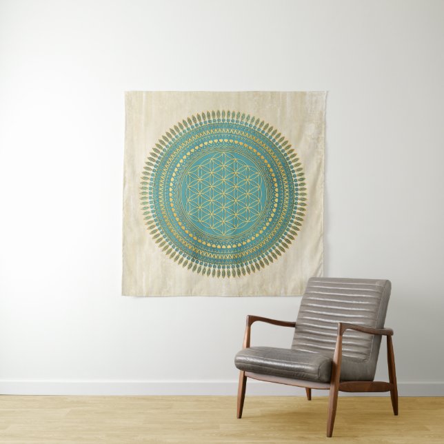 Flower Of Life - Indigenous Mandala 1 Tapestry (In Situ)
