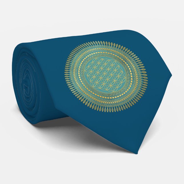 Flower Of Life - Indigenous Mandala 1 Tie (Rolled)