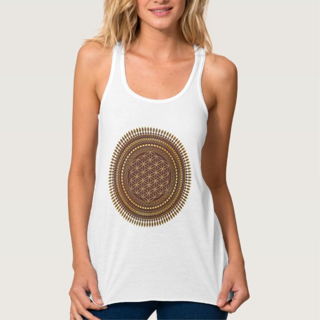 Flower Of Life - Indigenous Mandala 3 Singlet (Front)