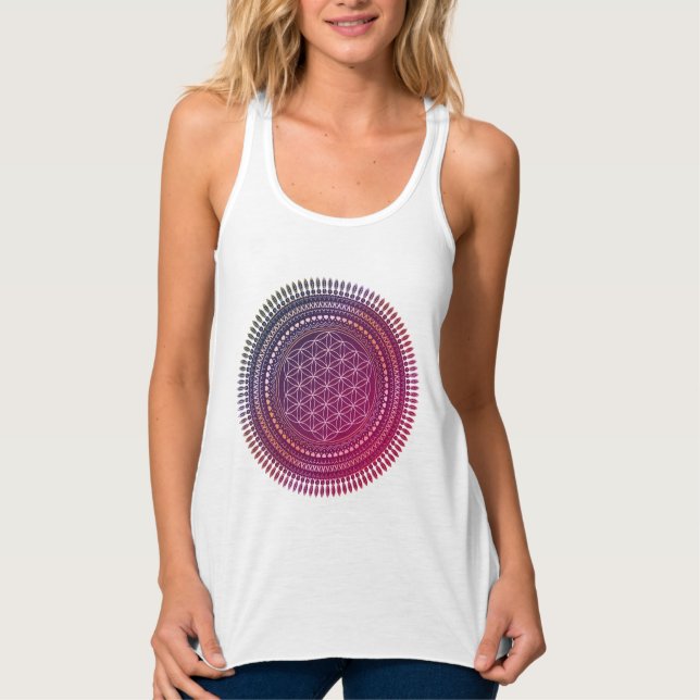 Flower Of Life - Indigenous Mandala 3a Singlet (Front)