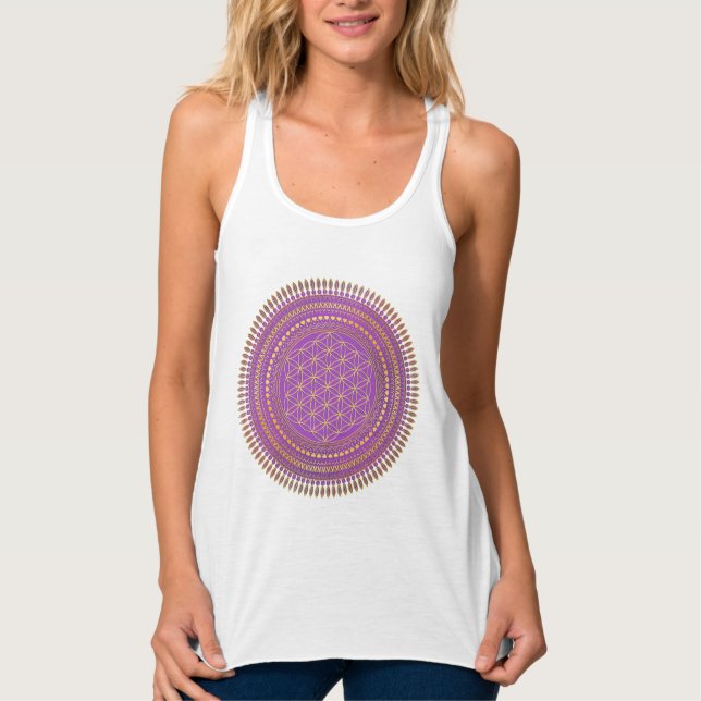 Flower Of Life - Indigenous Mandala 4 Singlet (Front)