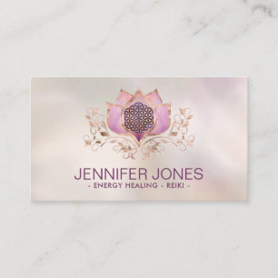 Flower of life lotus flower ornament business card