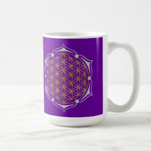 Flower Of Life - Lotus gold silver Coffee Mug