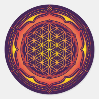 Flower of life, Lotus, Sacred Geometry, Buddhism Classic Round Sticker