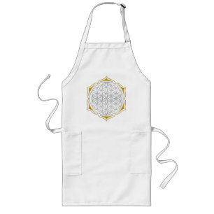Flower Of Life - Lotus silver gold Long Apron