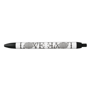 Flower Of Life - LOVE lettering tattoo black Ink Pen