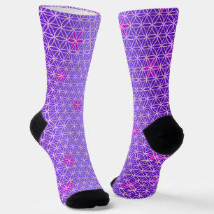 FLOWER OF LIFE - magenta pink pattern Socks