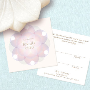 Flower of Life Mandala Customer Loyalty 6 Punch Square Business Card