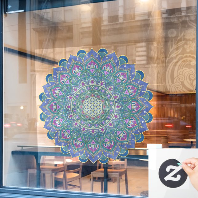 Flower Of Life - Mandala India Style 1 (Cafe Window)