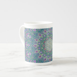 Flower Of Life - Mandala India Style 1 Bone China Mug