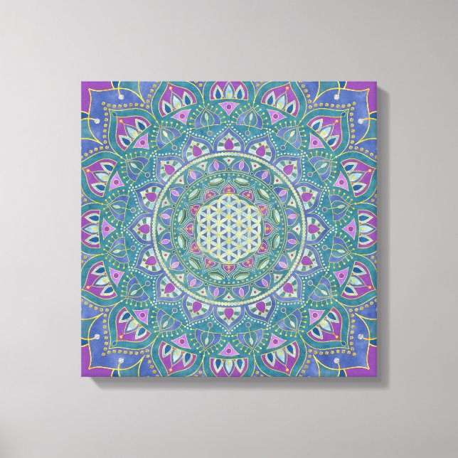 Flower Of Life - Mandala India Style 1 Canvas Print (Front)