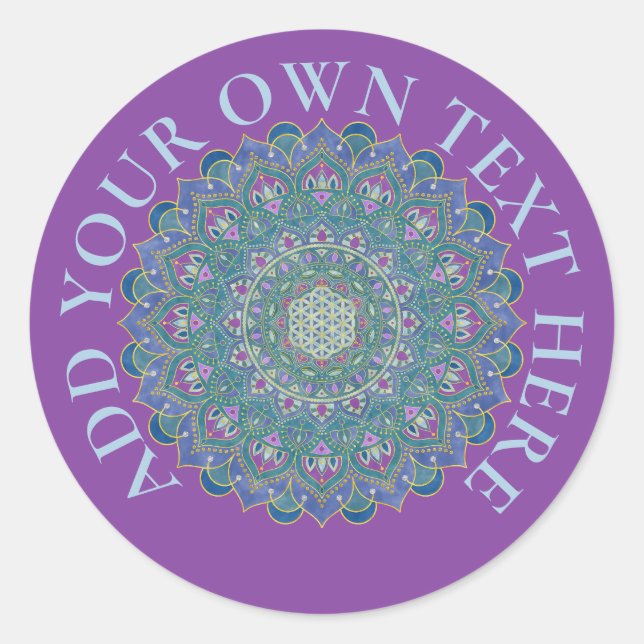 Flower Of Life - Mandala India Style 1 Classic Round Sticker (Front)