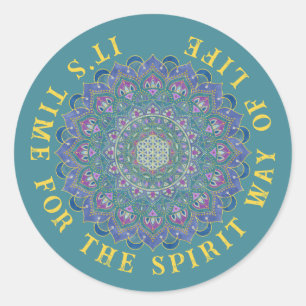 Flower Of Life - Mandala India Style 1 Classic Round Sticker