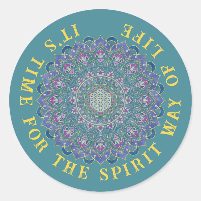 Flower Of Life - Mandala India Style 1 Classic Round Sticker (Front)