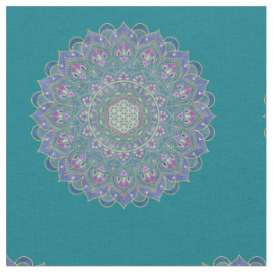 Flower Of Life - Mandala India Style 1 Fabric