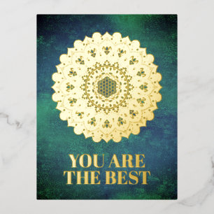 Flower Of Life - Mandala India Style 1 Foil Holiday Postcard