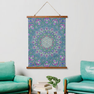 Flower Of Life - Mandala India Style 1 Hanging Tapestry
