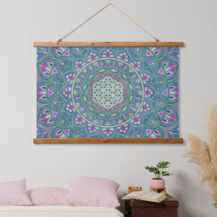 Flower Of Life - Mandala India Style 1 Hanging Tapestry