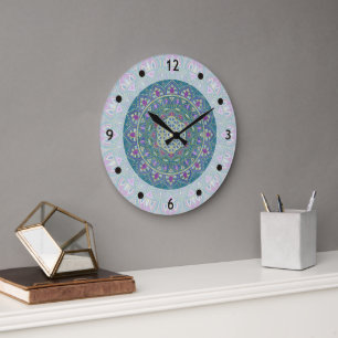 Flower Of Life - Mandala India Style 1 Large Clock
