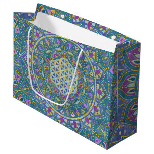 Flower Of Life - Mandala India Style 1 Large Gift Bag