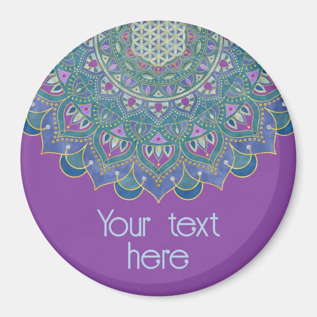 Flower Of Life - Mandala India Style 1 Magnet (Front)