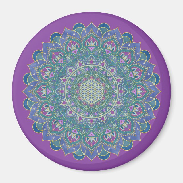 Flower Of Life - Mandala India Style 1 Magnet (Front)