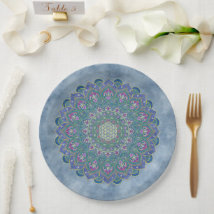 Flower Of Life - Mandala India Style 1 Paper Plate