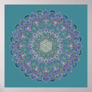 Flower Of Life - Mandala India Style 1 Poster