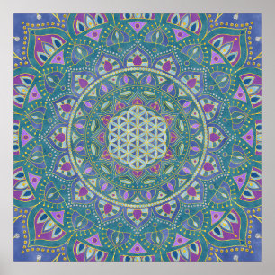 Flower Of Life - Mandala India Style 1 Poster
