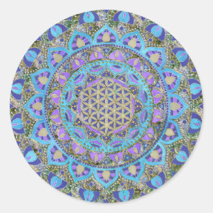 Flower Of Life - Mandala India Style 2 Classic Round Sticker