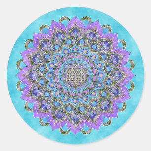 Flower Of Life - Mandala India Style 2 Classic Round Sticker