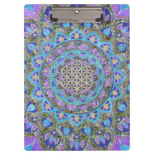 Flower Of Life - Mandala India Style 2 Clipboard