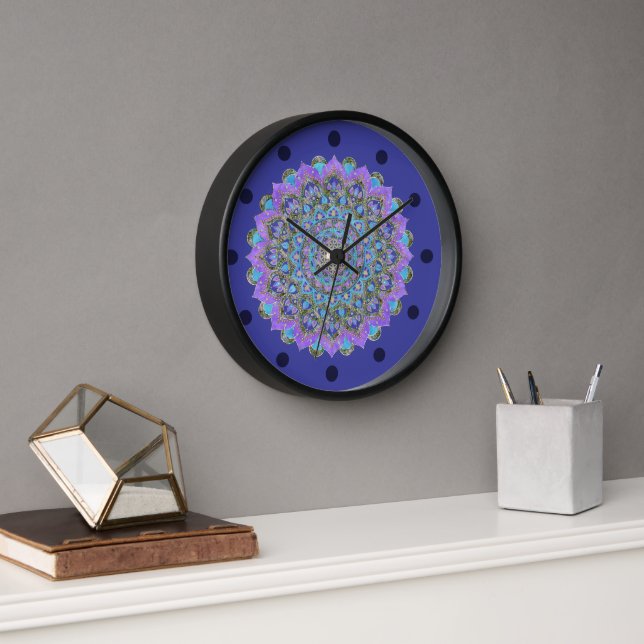 Flower Of Life - Mandala India Style 2 Clock (Office)
