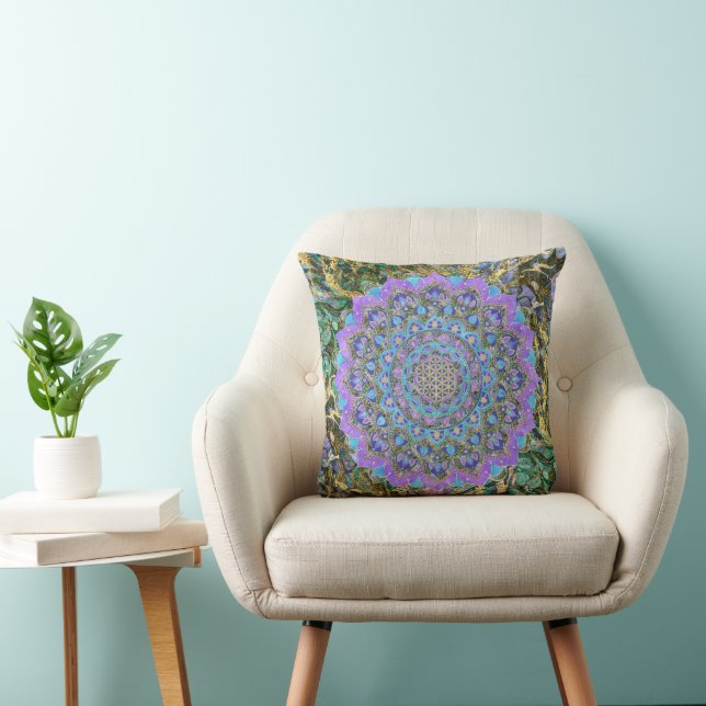Flower Of Life - Mandala India Style 2 Cushion (Chair)