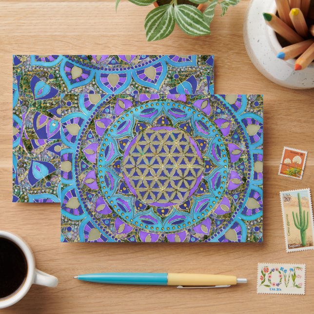 Flower Of Life - Mandala India Style 2 Envelope (Desk)